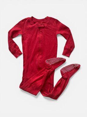 Hanna Andersson Red Footed One-Piece Pajamas Sz 85 2T